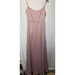 David's Bridal DB Studio Bridesmaid Dress 8 Quartz Mauve Maxi NWT